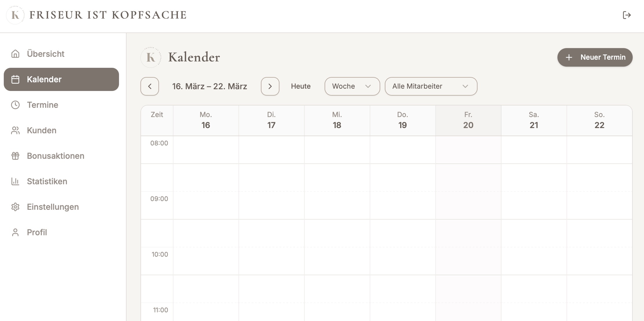 Buchungssystem für Kunden inkl. internem Kalender