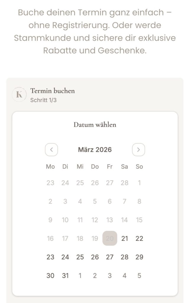 Beispiel Terminbuchung ohne Registrierung