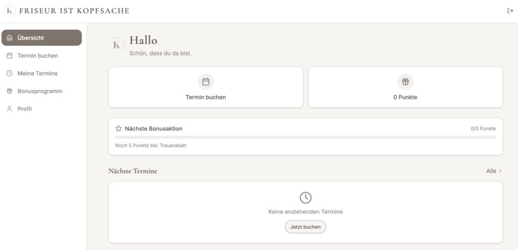 Beispiel Kundenbereich